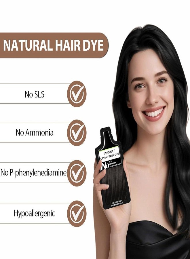 Farndu Black Hair Dye for Women Men, Ammonia Free, PPD Free, 100% Gray Hair Coverage Hair Dye Shampoo 4 Pack - Image 3
